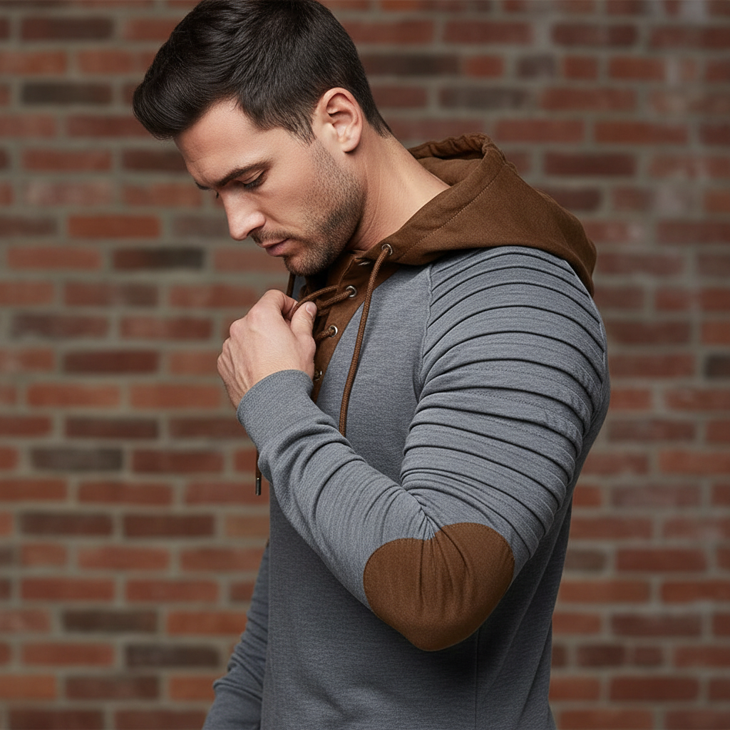 Felpa con Cappuccio | Stile Casual con Laccio | Uomo