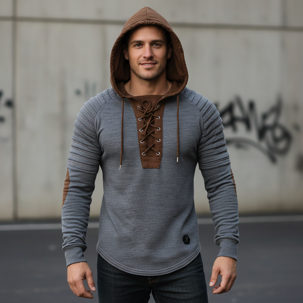 Felpa con Cappuccio | Stile Casual con Laccio | Uomo
