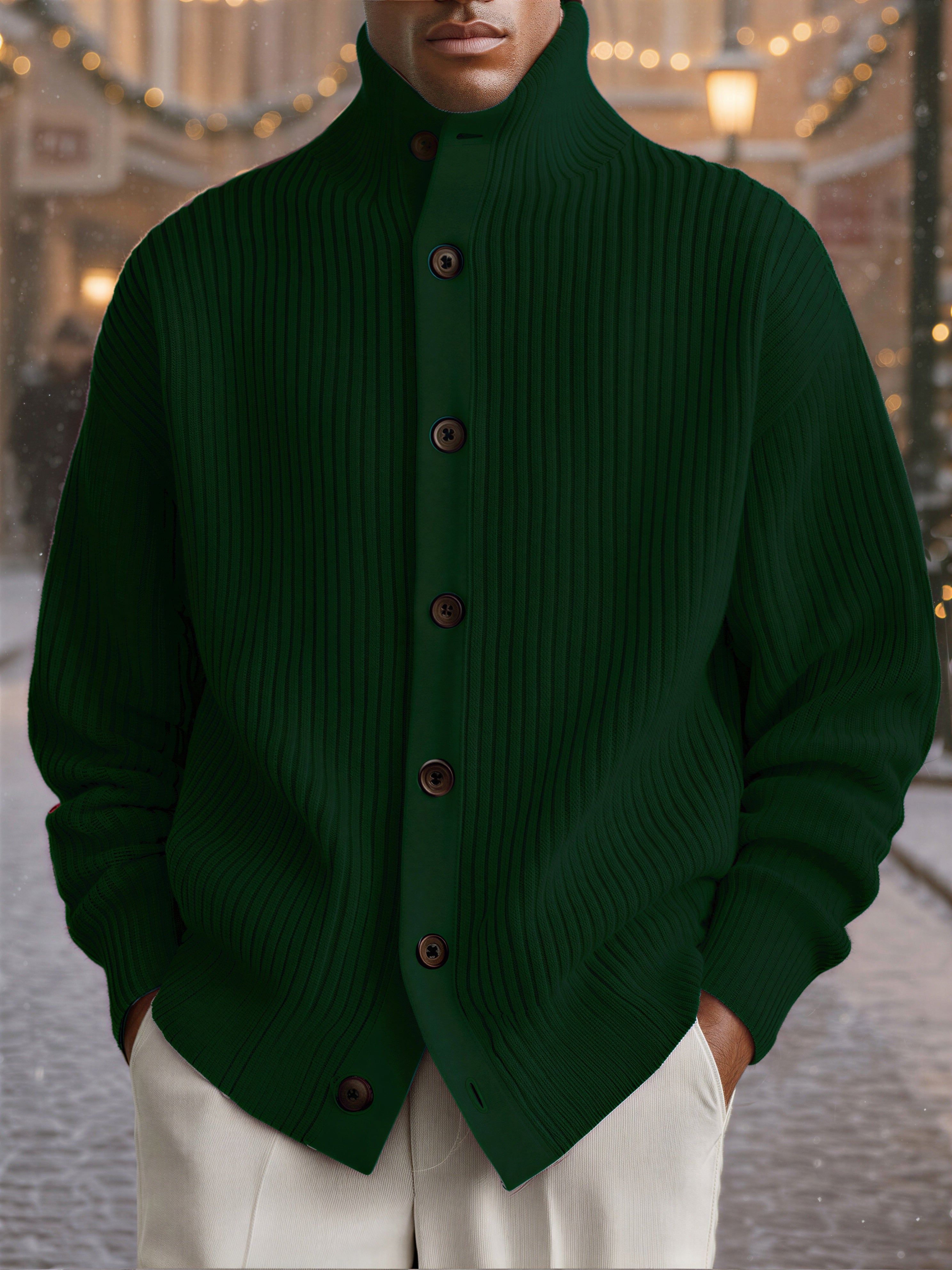 Cardigan a Coste | Collo Alto Casual | Autunno