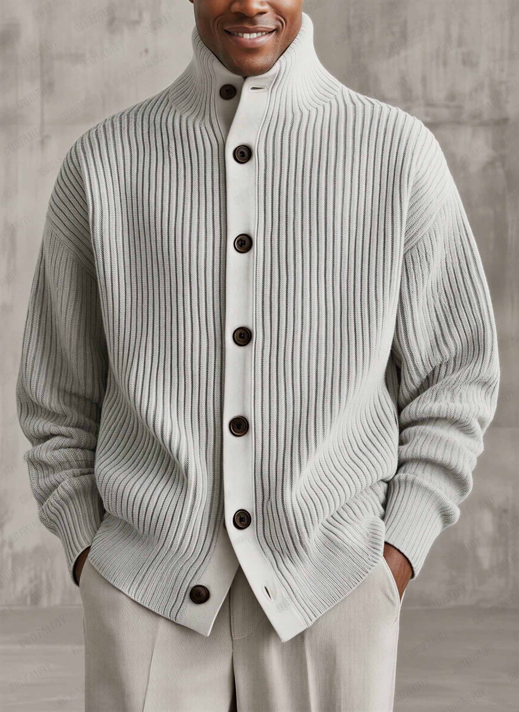 Cardigan a Coste | Collo Alto Casual | Autunno