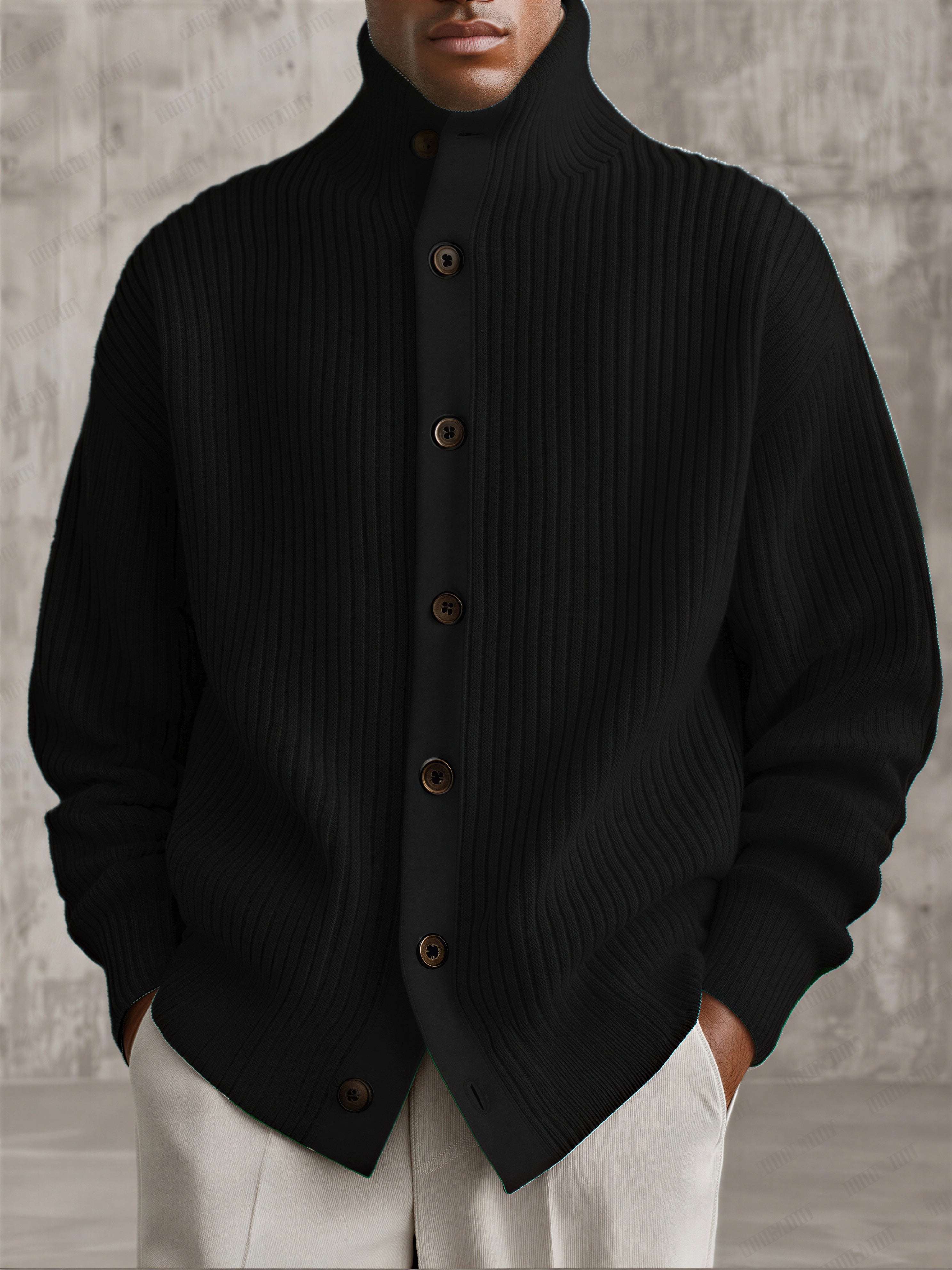 Cardigan a Coste | Collo Alto Casual | Autunno