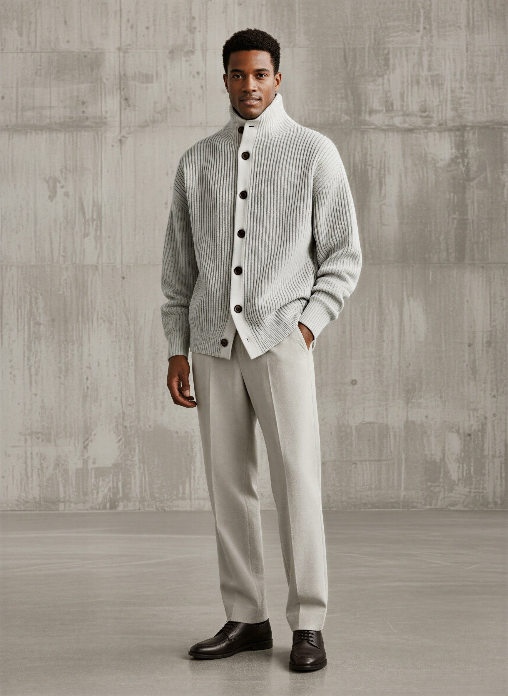 Cardigan a Coste | Collo Alto Casual | Autunno