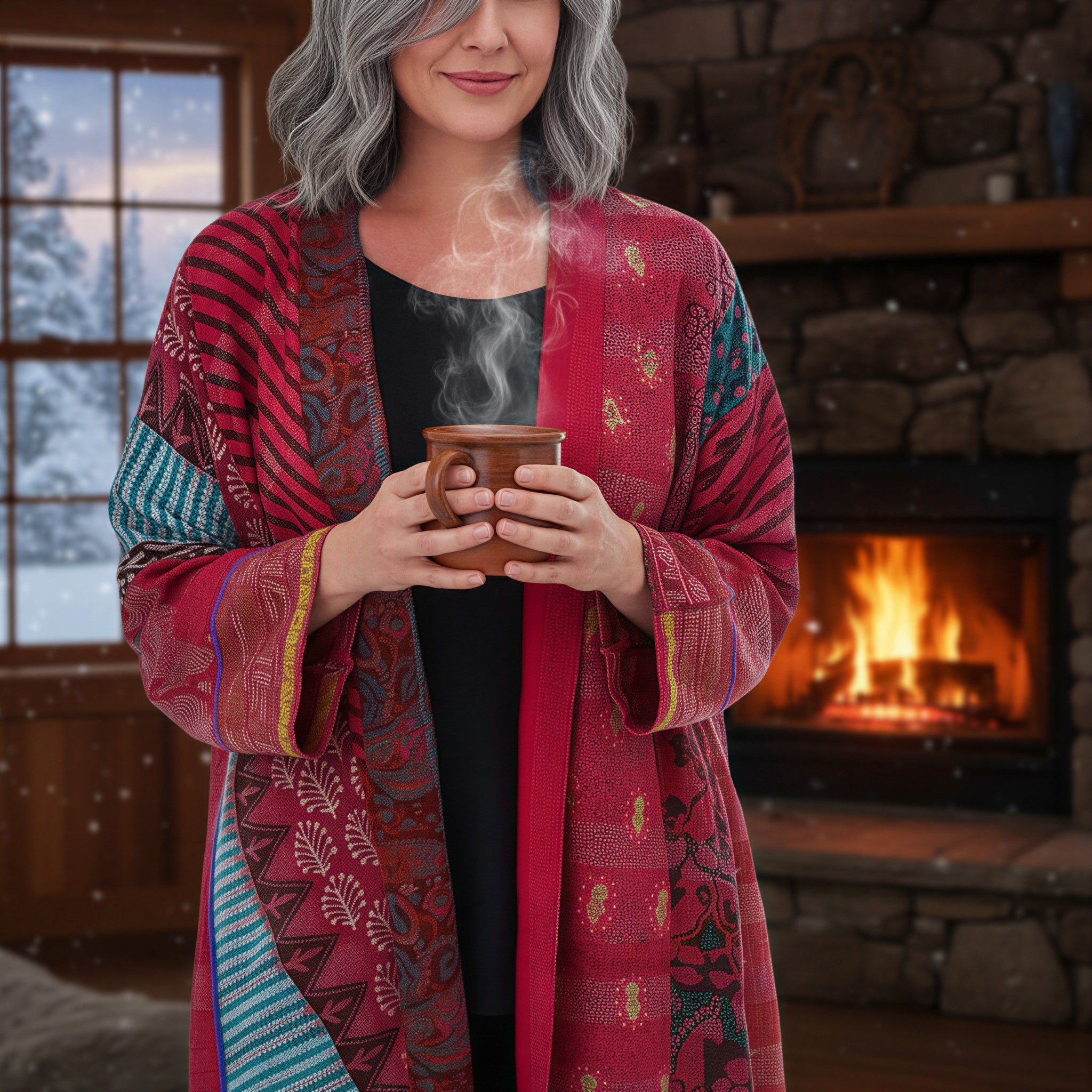 Kimono "Daniela" | Stile Bohémien Floreale | Multistagione