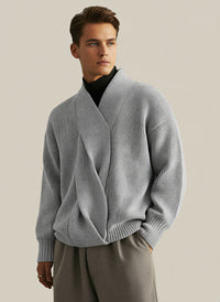 Maglione Uomo | Scollo Incrociato Contemporaneo | Autunno