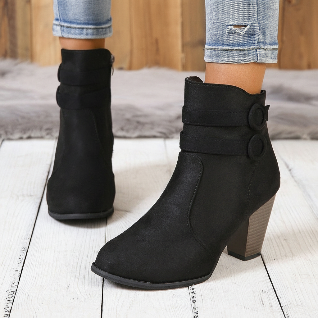 Stivaletti Victoria | Rosso Scamosciato con Doppia Fibbia | Autunno/Inverno