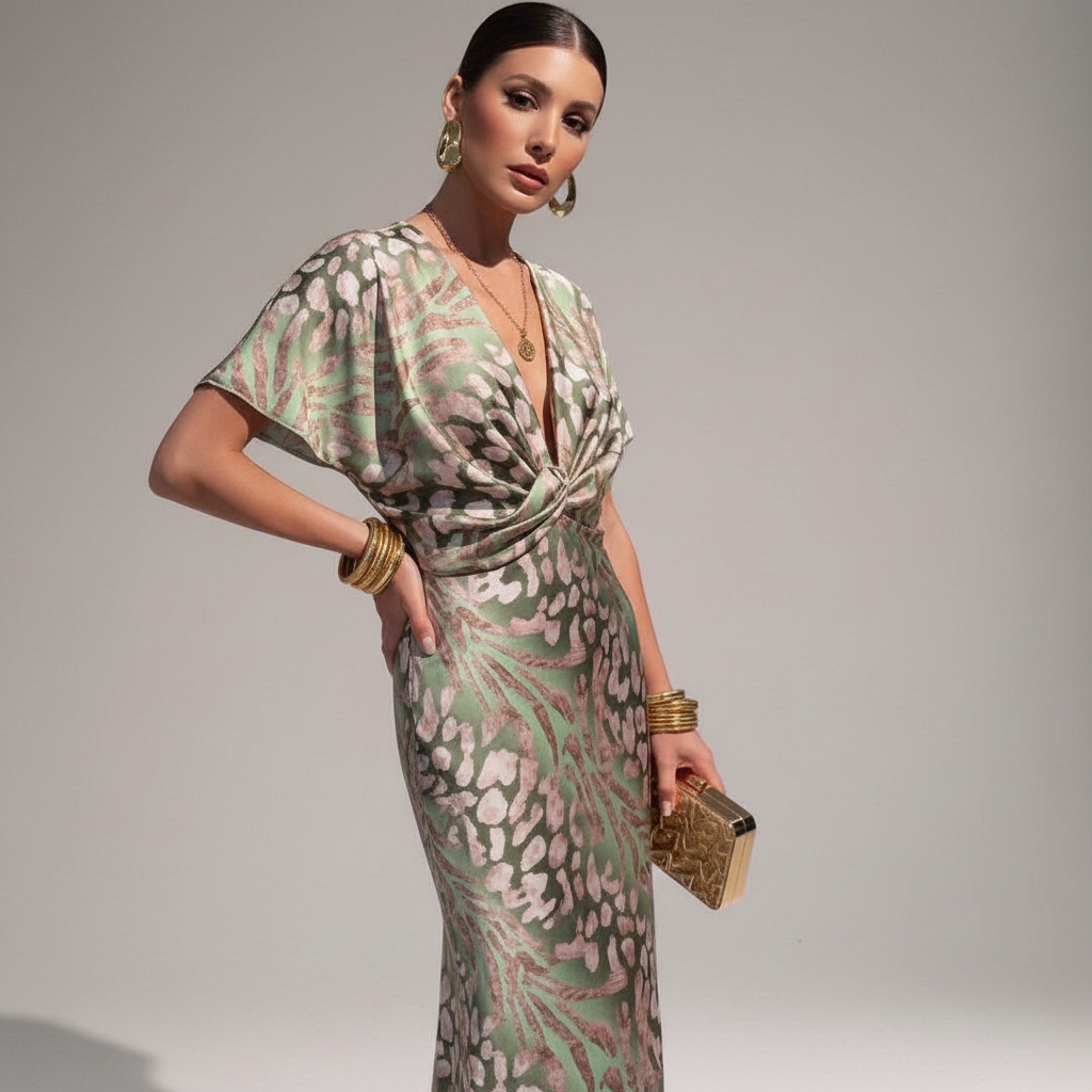 Abito Midi | Elegante Nodo sul busto | Primavera/Estate