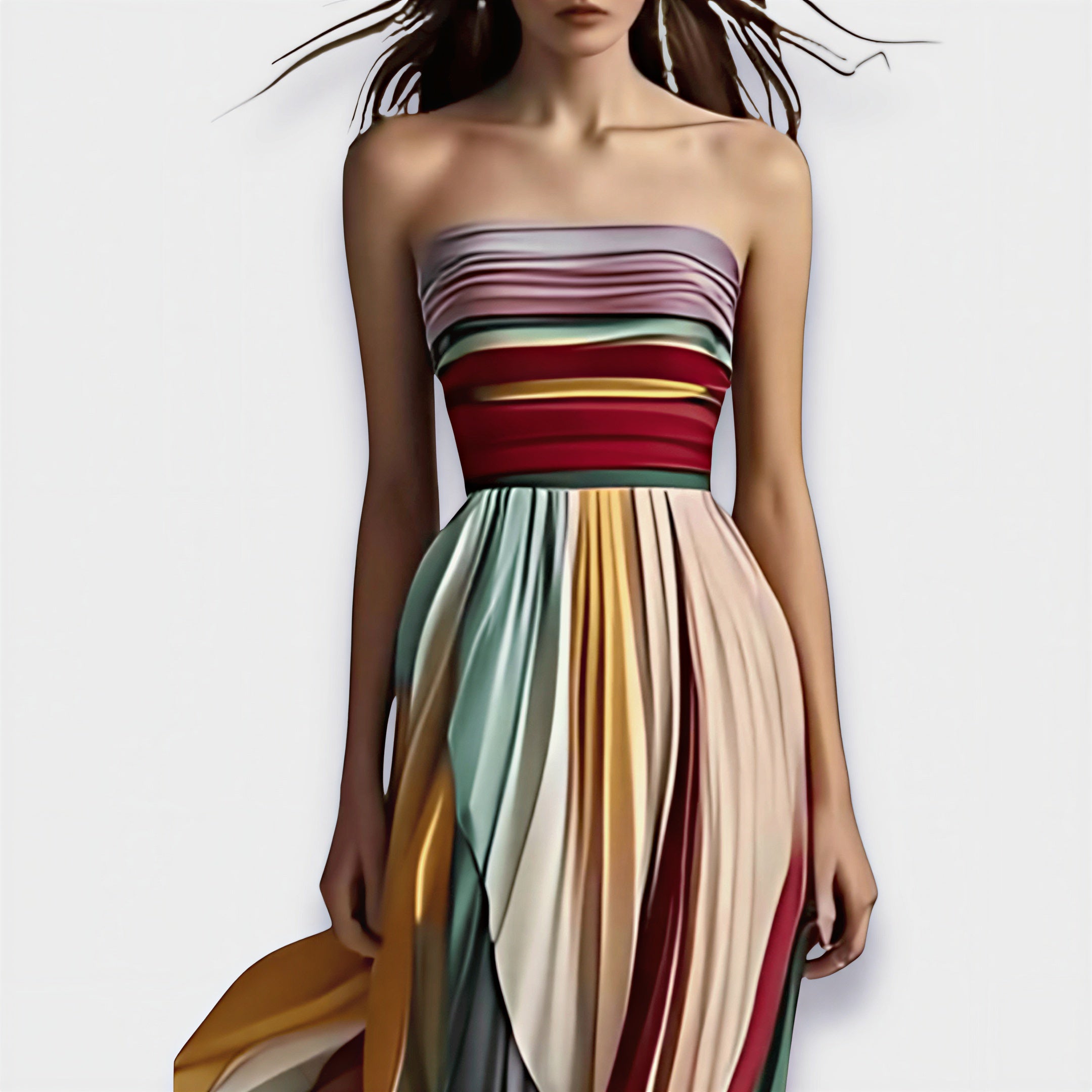 Abito da sera | Gonna plissettata multicolore | Primavera