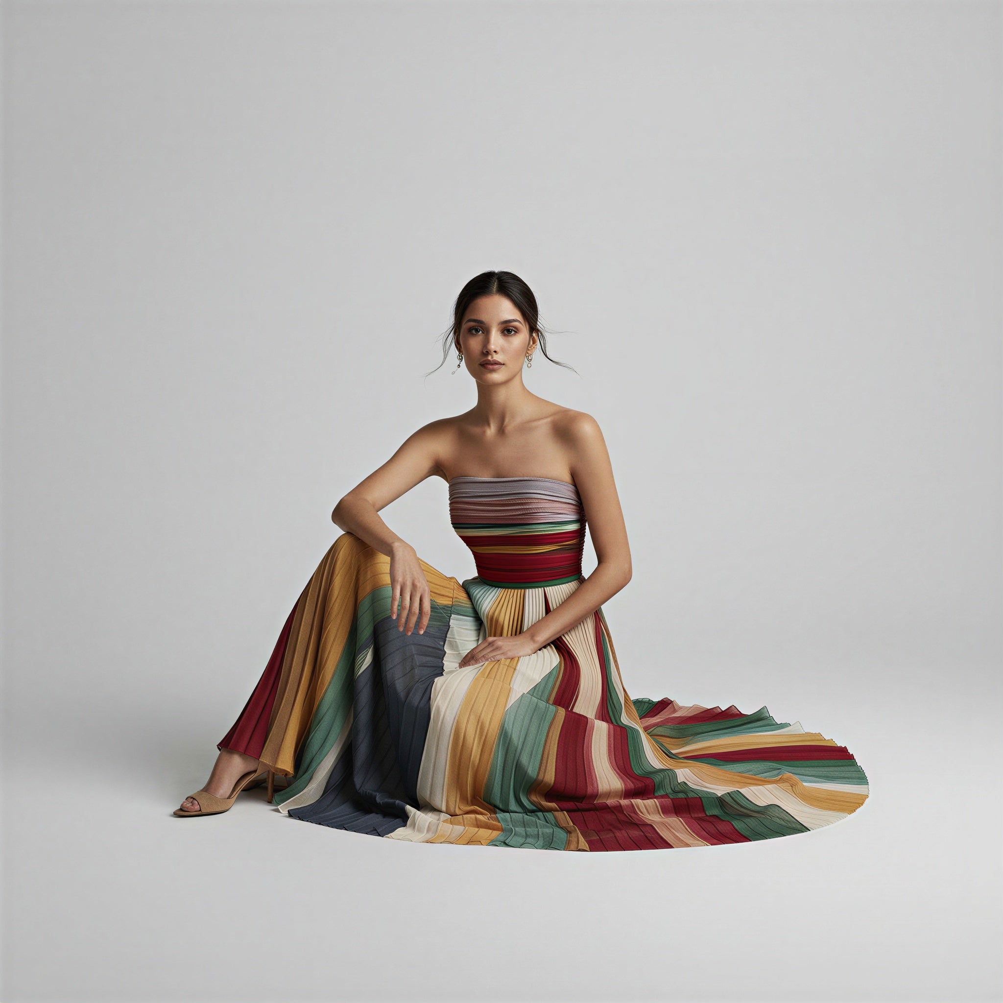 Abito da sera | Gonna plissettata multicolore | Primavera