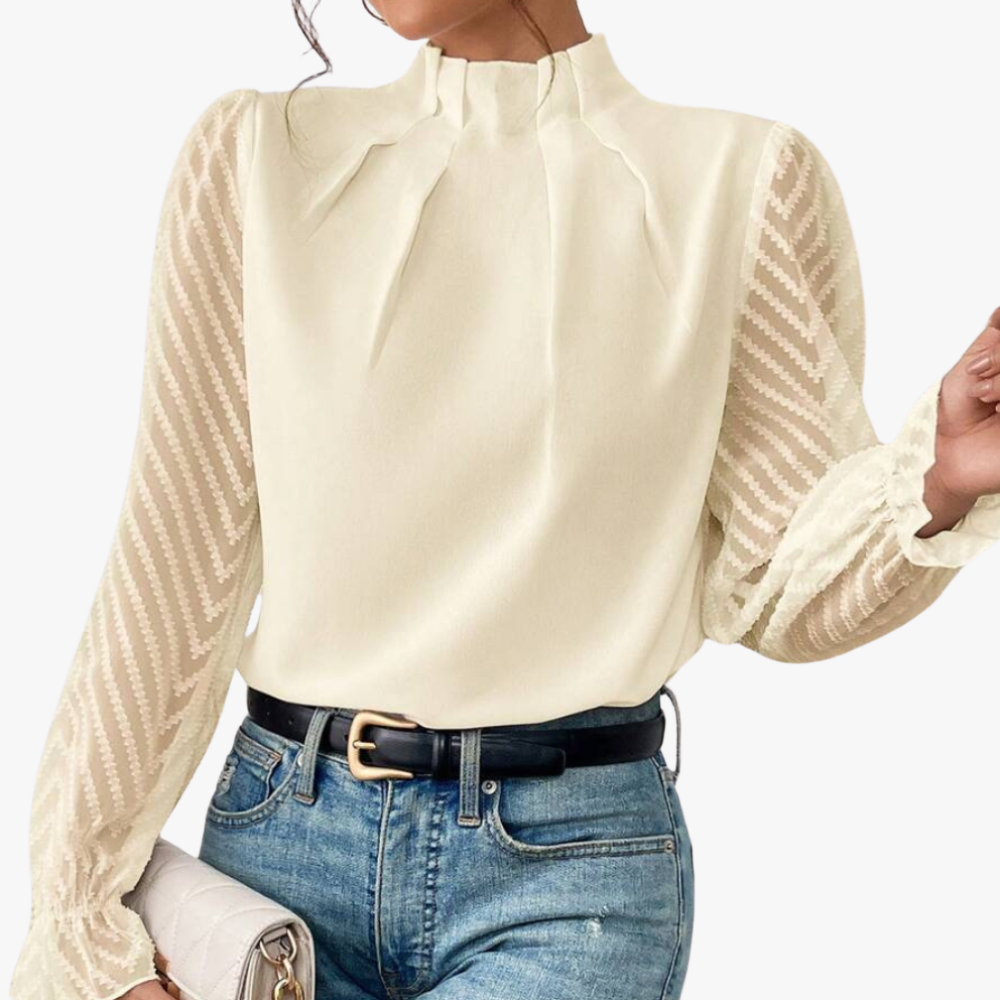 Blusa Elegante con Maniche Trasparenti