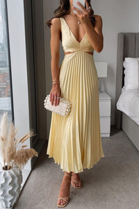 Abito Midi | Elegante plissettata vita | Primavera/Estate