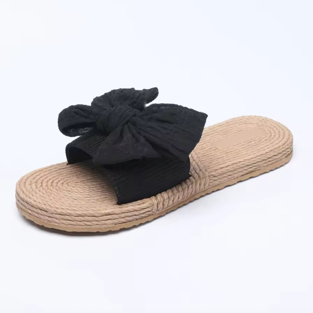 Sandali Slide Donna – Fiocco Decorativo e Suola Corda