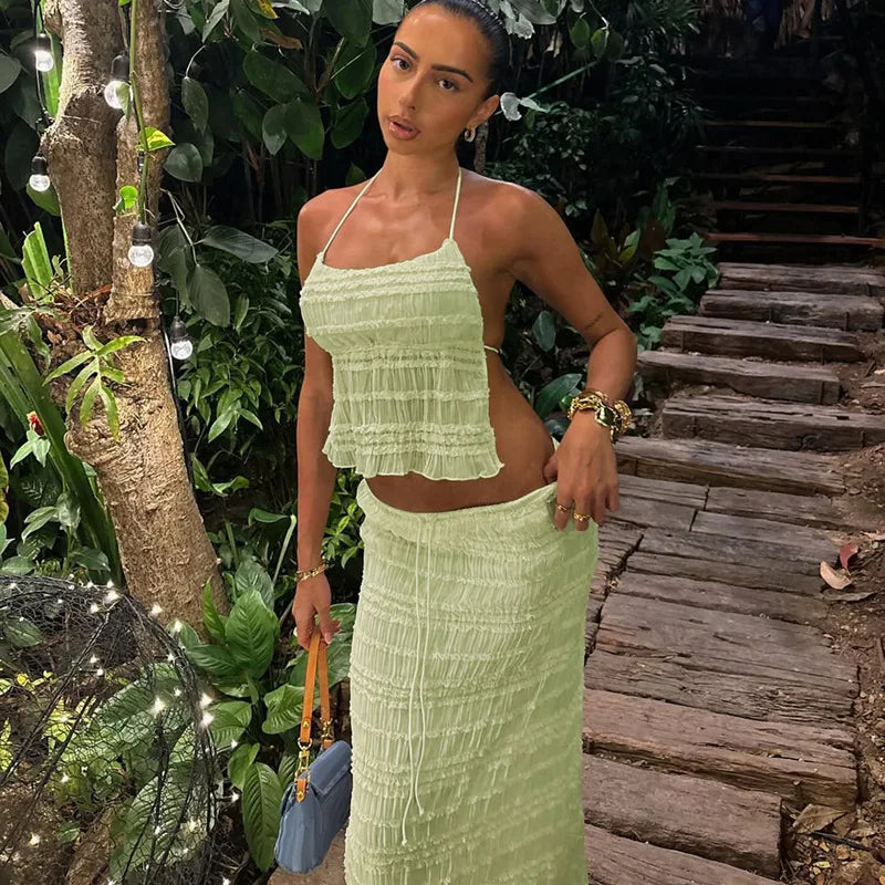 Completo Due Pezzi Donna – Top Halter Testurizzato & Gonna Midi con Coulisse-83709-1a8d634d-78d1-4e40-b513-8f417dbed9c3