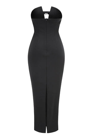 Abito da Sera Strapless con Fiocco Gioiello