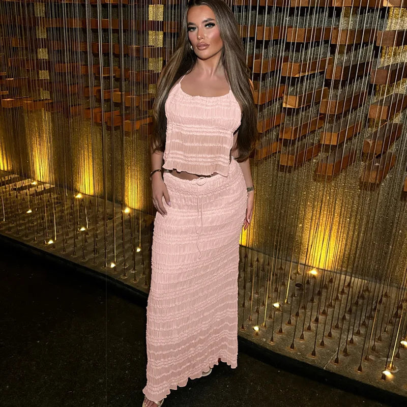 Completo Due Pezzi Donna – Top Halter Testurizzato & Gonna Midi con Coulisse-83709-2098fa95-8861-40fd-aa4c-6f9b466dfed1