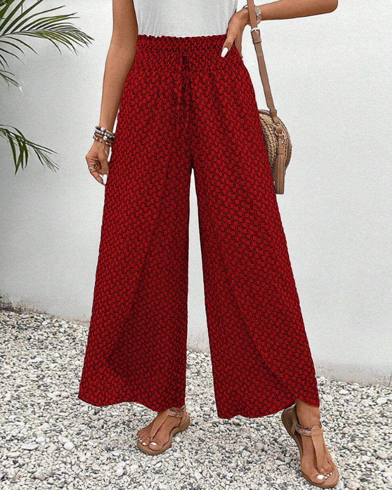 Dorio Moda Women's Pants – Wide Leg, Elastic Waistband, Drawstring, Multi-Color-83218-20c1de51-6037-465f-91a7-dc833f572c1c