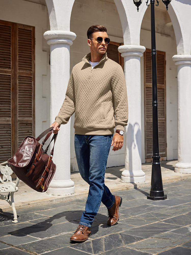 Martin Maglione Quilted con Mezza Zip: Stile e Comfort