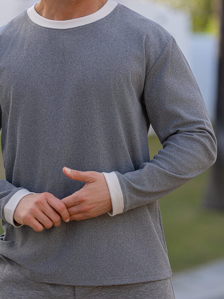 Premium Soft Colorblock Undershirt Sweatshirts coofandy 