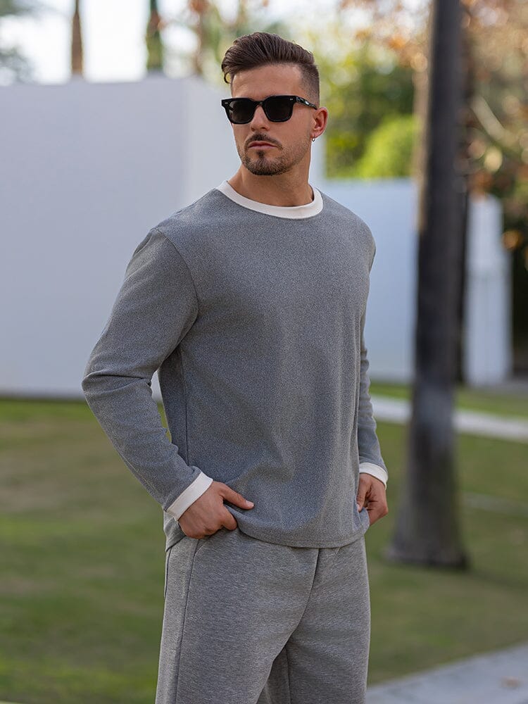 Soft Premium Colorblock Undershirt Sweatshirts coofandy 