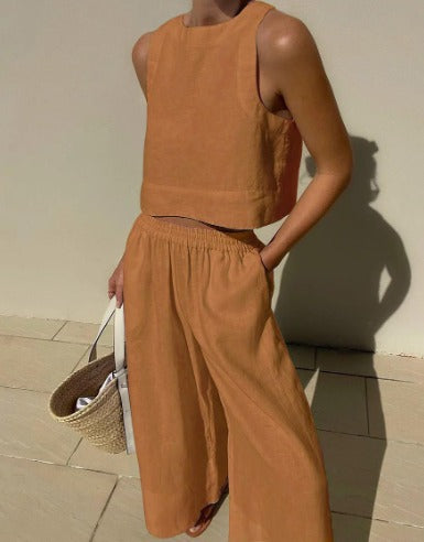 Completo Top Corto e Pantaloni Ampi