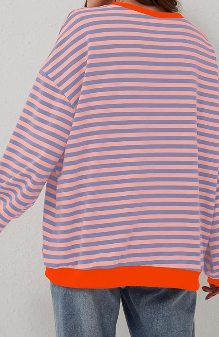 Maglia a Righe Casual Manica Lunga