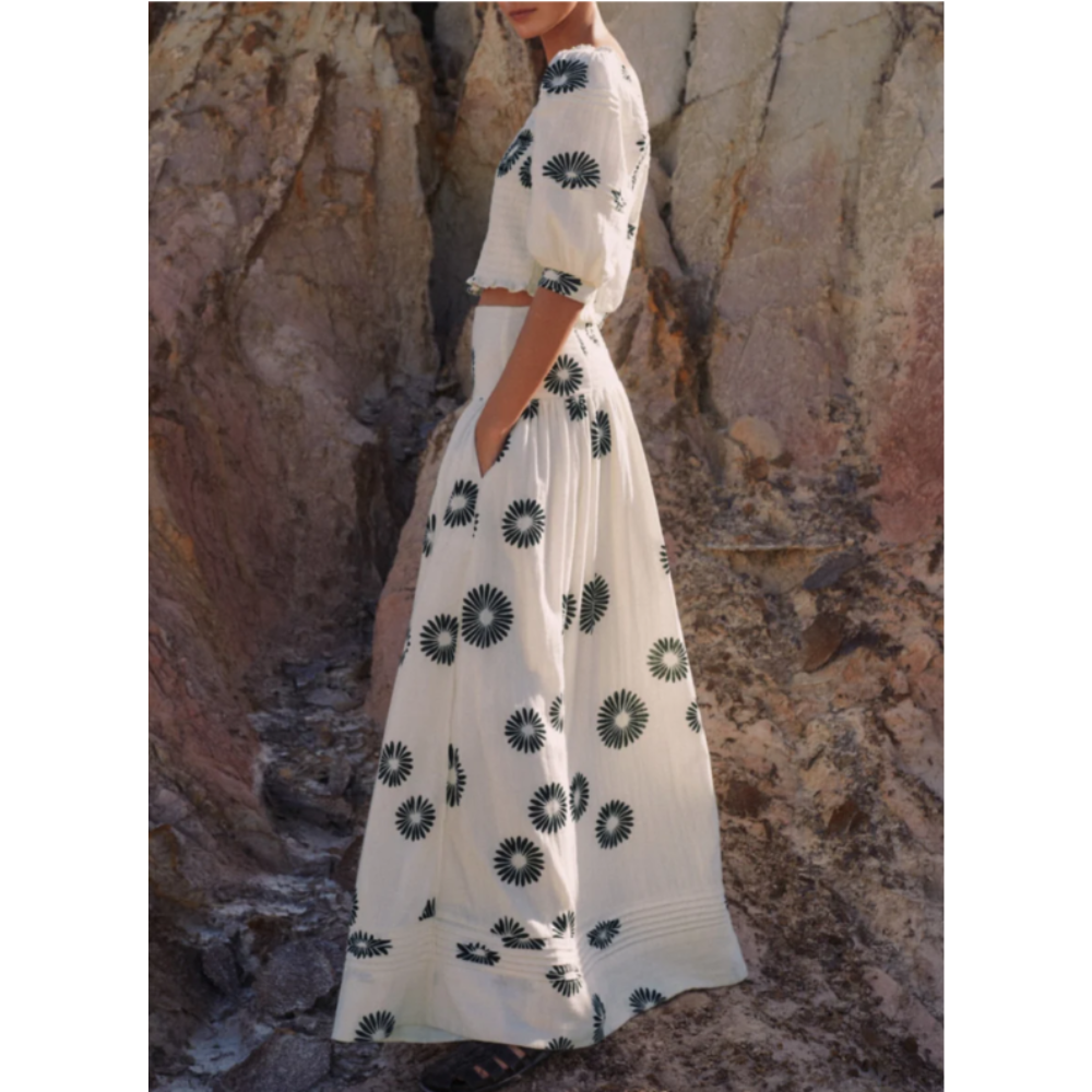 Completo Top e Gonna Floreale Bohémien