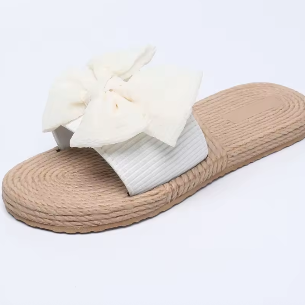 Sandali Slide Donna – Fiocco Decorativo e Suola Corda