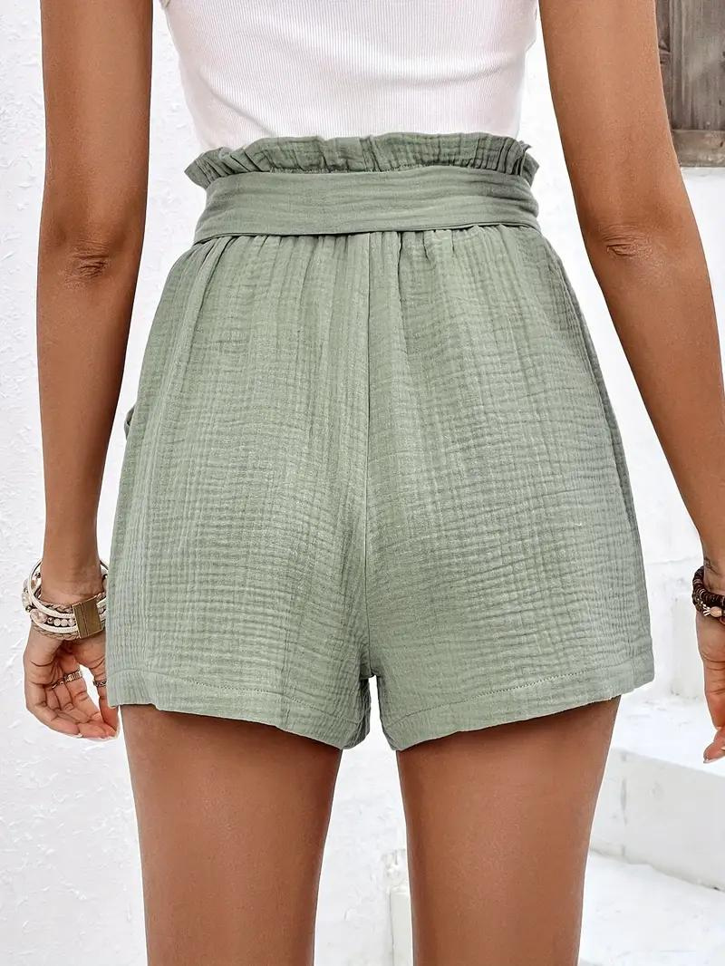 Shorts a Vita Alta con Cintura