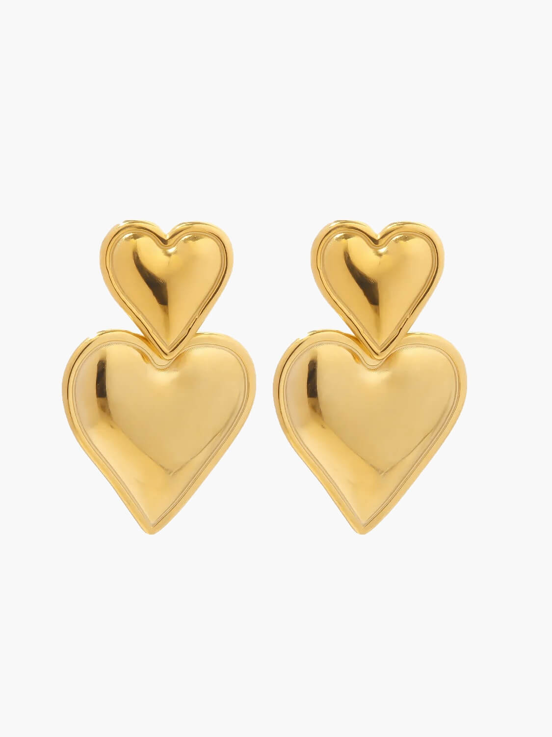 Orecchini a cuore sovrapposti