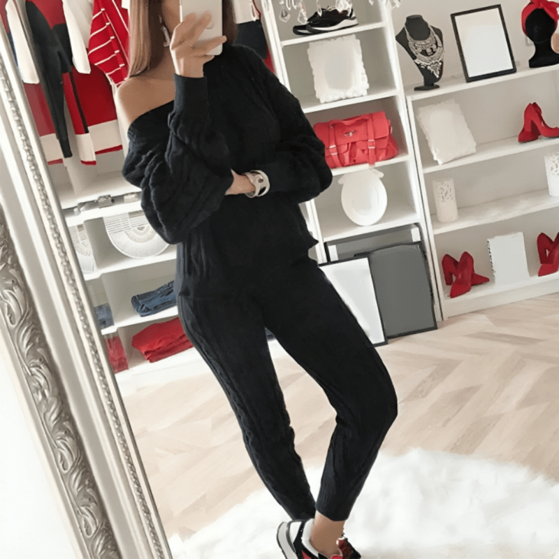 Set Attivo in Maglia con Pantaloni Tapered