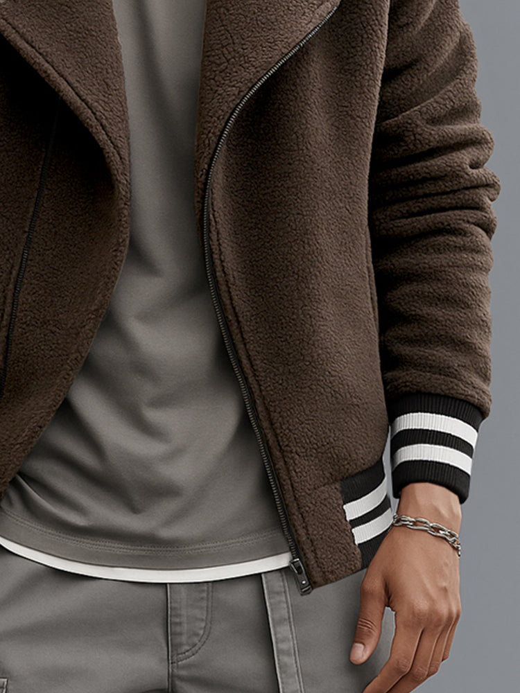 Carlo Giacca Teddy Biker con Bordi a Contrasto