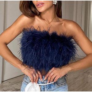 Top Piume Sofisticato