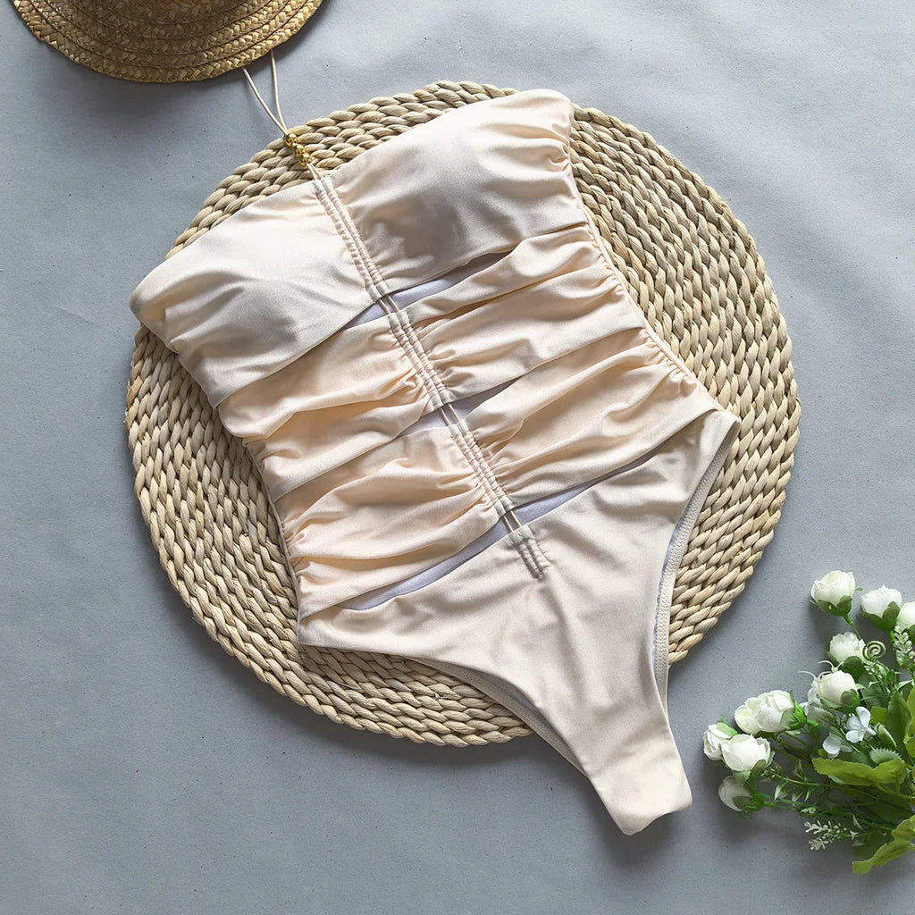 Costume Intero Donna Senza Spalline – Taglio Alto, Dettaglio Cut-Out, Stile Minimalista-83762-31fce541-64d2-4112-a432-f6c70e669bca