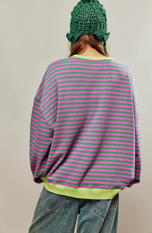 Maglia a Righe Casual Manica Lunga