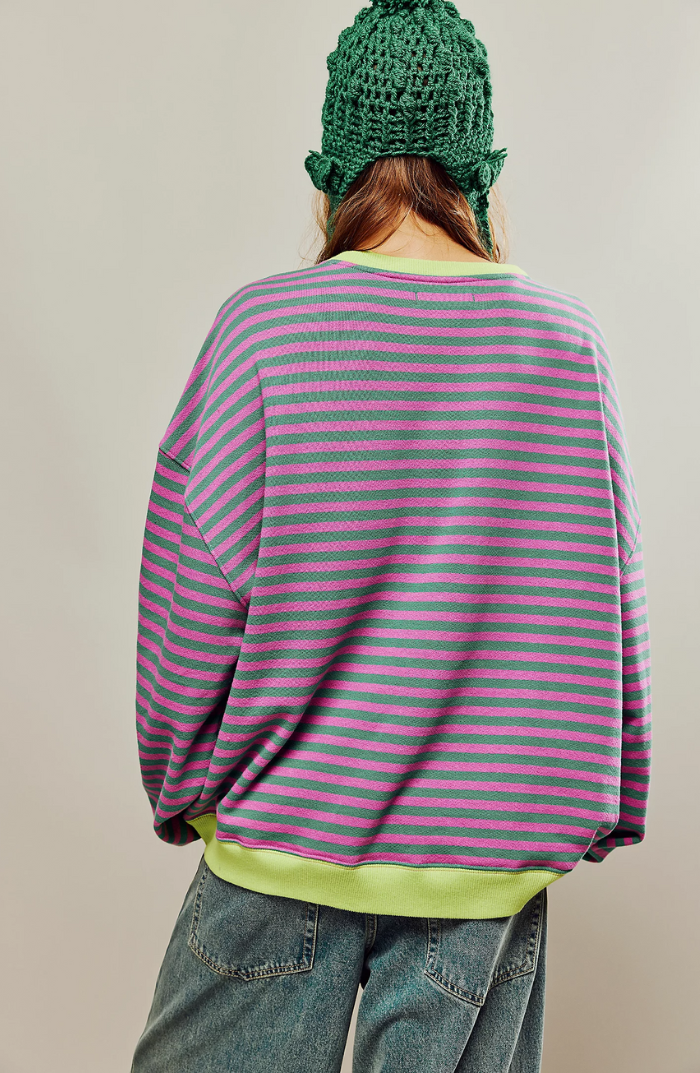 Maglia a Righe Casual Manica Lunga