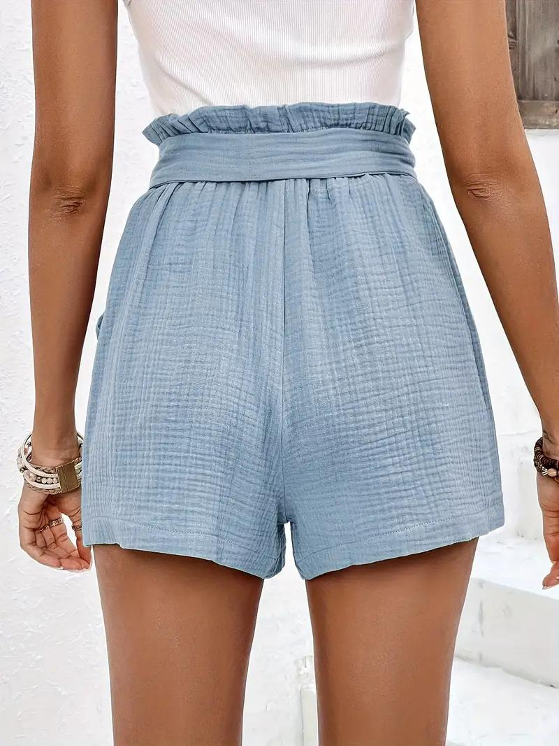 Shorts a Vita Alta con Cintura
