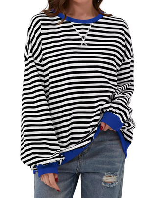 Maglia a Righe Casual Manica Lunga
