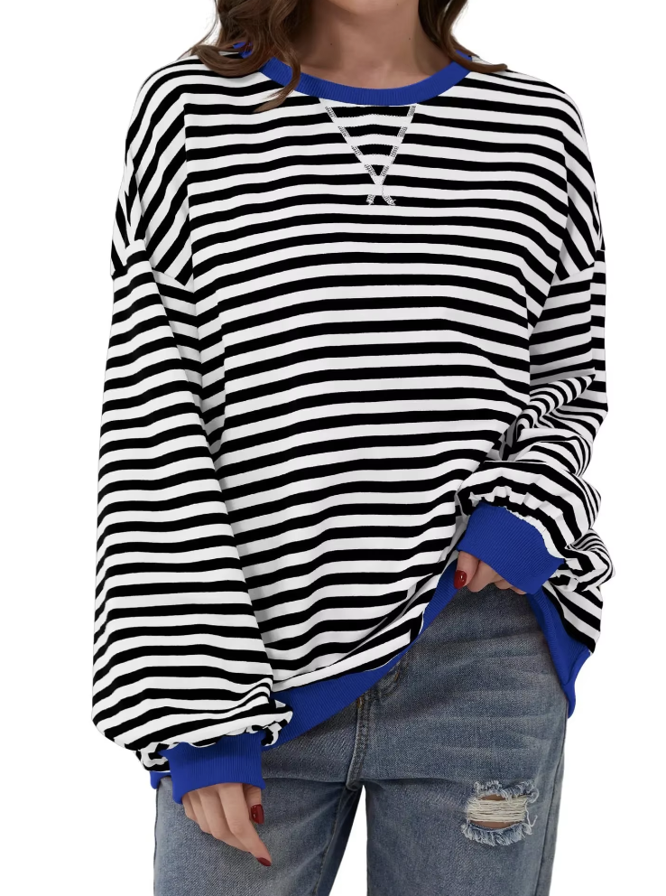 Maglia a Righe Casual Manica Lunga