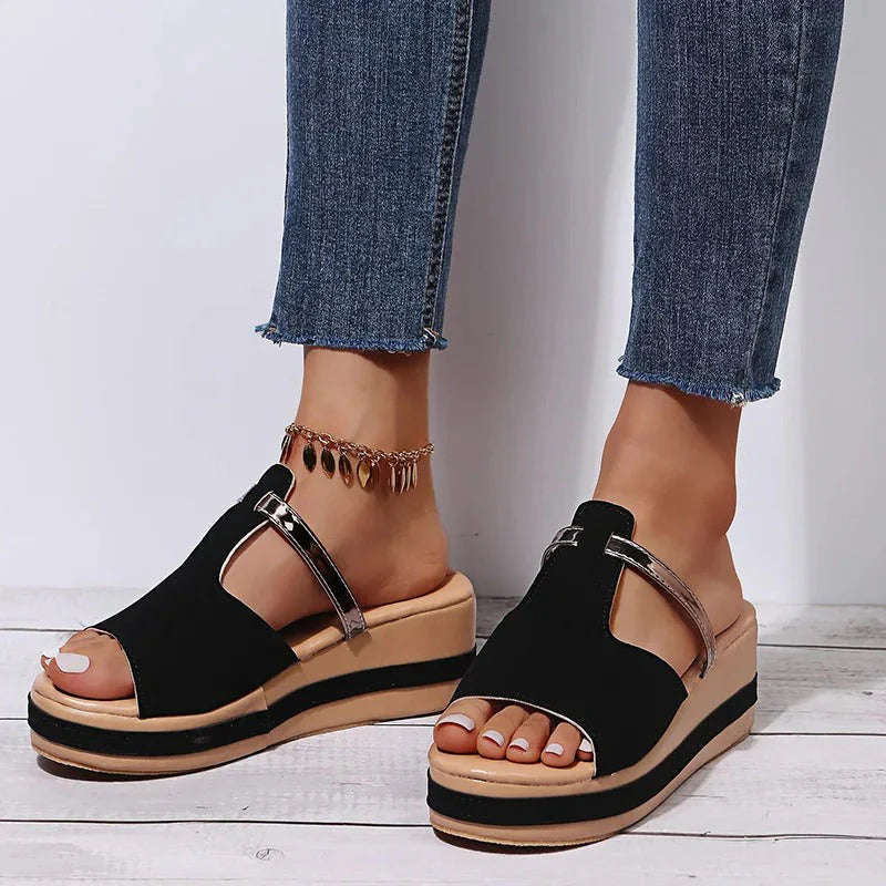 Sandali Eleganti con T-Strap e Plateau