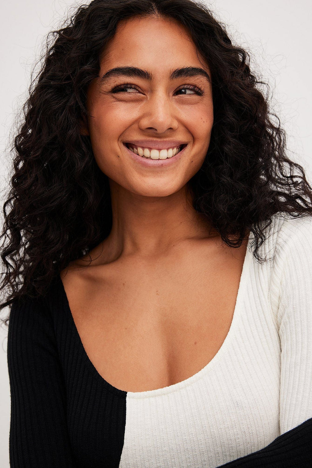 Abito Midi Bicolore a Costine