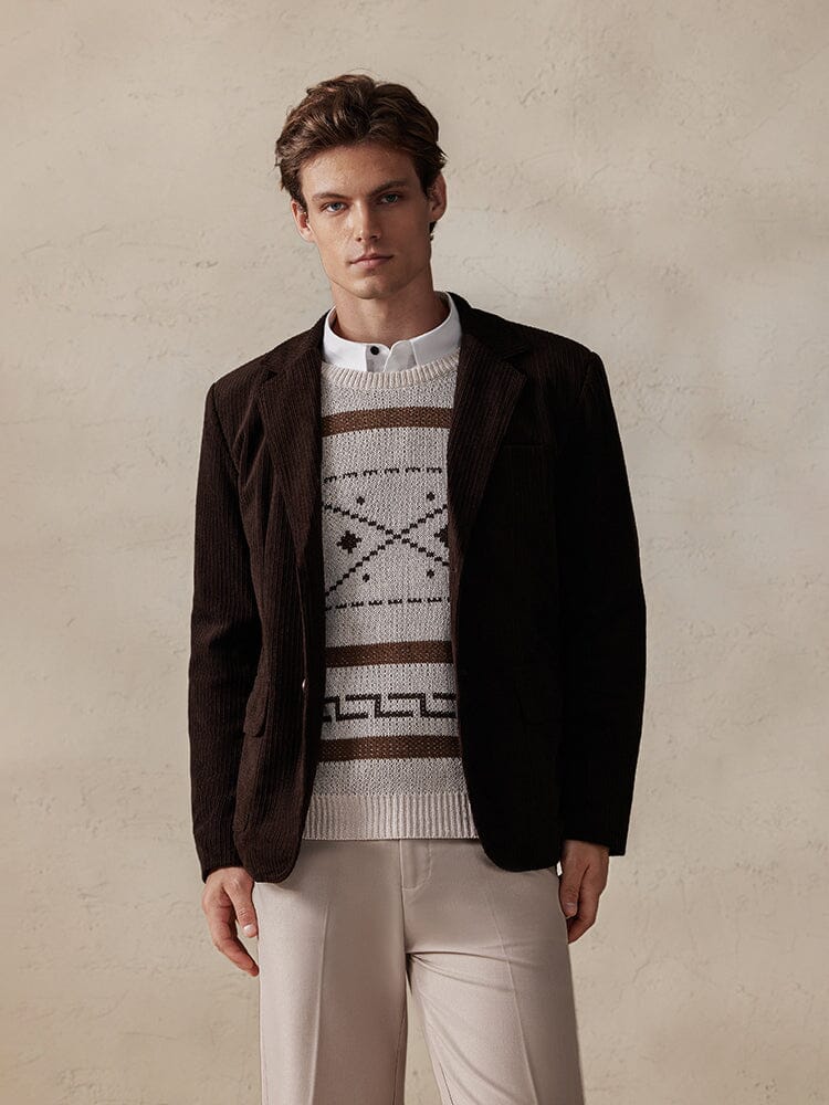 Elegant Corduroy Blazer Jacket Jackets coofandy 