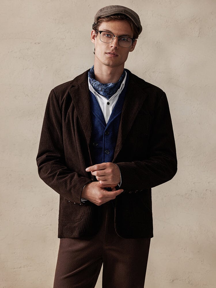 Elegant Corduroy Blazer Jacket Jackets coofandy 