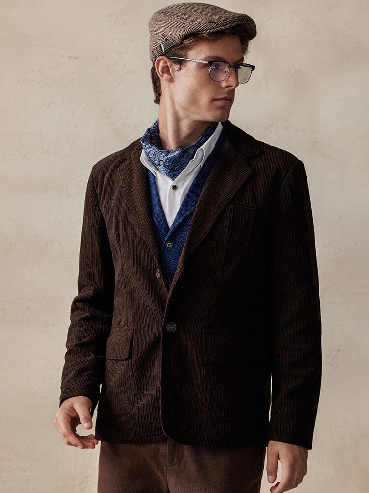 Elegant Corduroy Blazer Jacket Jackets coofandy 