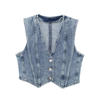 Gilet in Denim Sagomato