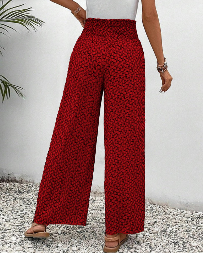 Dorio Moda Women's Pants – Wide Leg, Elastic Waistband, Drawstring, Multi-Color-83218-3fbbd774-2dde-4b47-b7db-aada26695a82