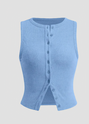 Abito Donna in Maglia a Costine Senza Maniche con Bottoni-83523-418d9acf-ab2e-4711-abaa-d9630b154cac