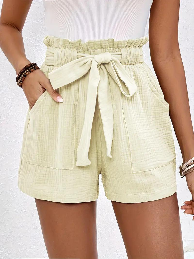 Shorts a Vita Alta con Cintura