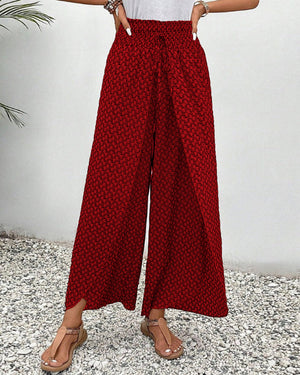 Dorio Moda Women's Pants – Wide Leg, Elastic Waistband, Drawstring, Multi-Color-83218-4b6352b6-ce68-420c-98cf-05018156c3c6