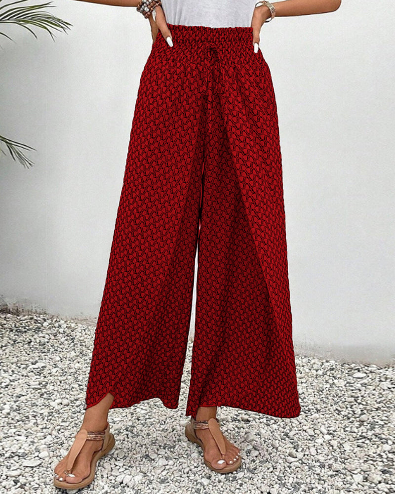 Dorio Moda Women's Pants – Wide Leg, Elastic Waistband, Drawstring, Multi-Color-83218-4b6352b6-ce68-420c-98cf-05018156c3c6
