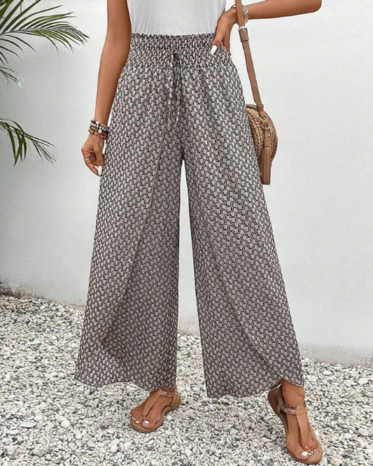 Dorio Moda Women's Pants – Wide Leg, Elastic Waistband, Drawstring, Multi-Color-83218-4c8cb9eb-e218-49d4-8335-9f84cbfb0483