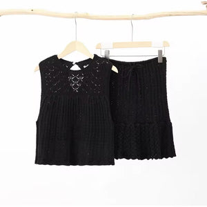 Set Top e Gonna in Maglia Ajour